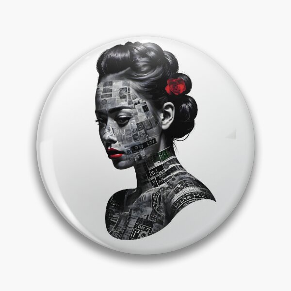 Item preview, Monochrome Typographic Portrait of a Woman Made of Love variation 3 designed and sold by Lucia Amaris Art.