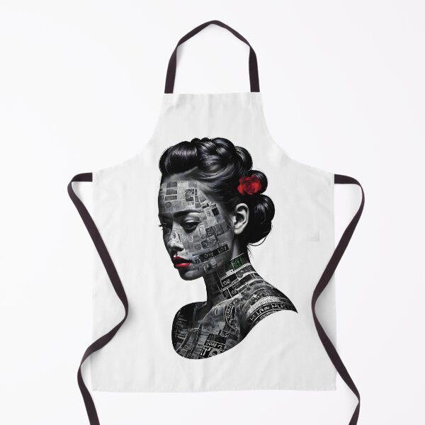 Item preview, Monochrome Typographic Portrait of a Woman Made of Love variation 3 designed and sold by Lucia Amaris Art.