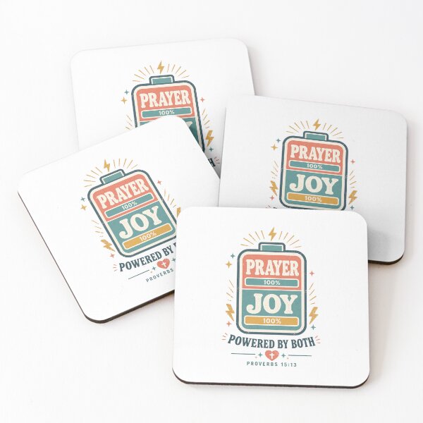 Item preview, Powered by Prayer and Joy Battery Christian Shirt Proverbs 15:13 Faith Design designed and sold by SoulThread Studio.