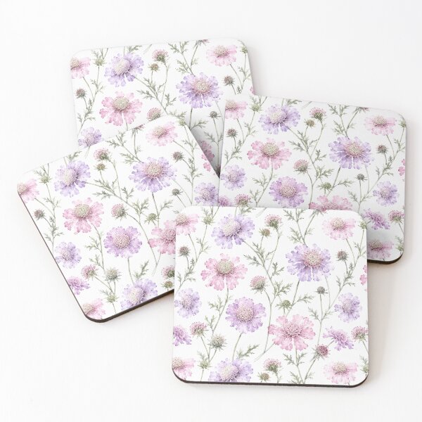 Item preview, Scabiosa Pincushion Lilac Watercolor Seamless Floral Pattern designed and sold by Inkworksbyshery.
