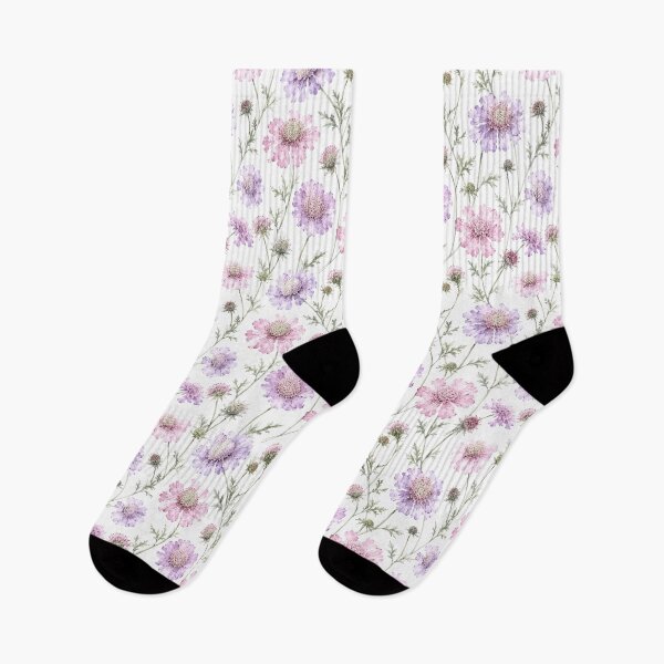 Item preview, Scabiosa Pincushion Lilac Watercolor Seamless Floral Pattern designed and sold by Inkworksbyshery.