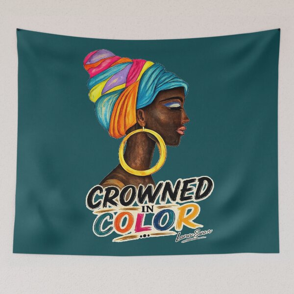 Item preview, CROWNED IN COLOR | Fine Art Portrait by Svetlana Shavrina | African Woman designed and sold by BlueberrySwan.