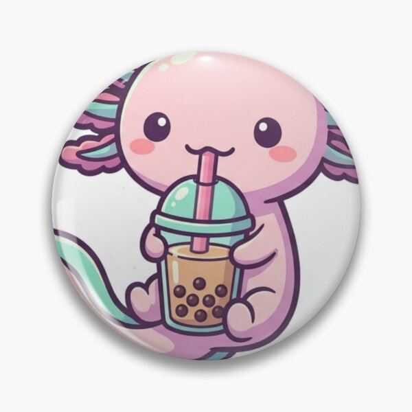 Item preview, Cute Kawaii Axolotl Drinking Boba Tea designed and sold by JanElJaJas.