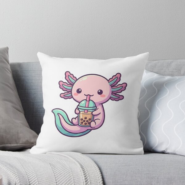 Item preview, Cute Kawaii Axolotl Drinking Boba Tea designed and sold by JanElJaJas.