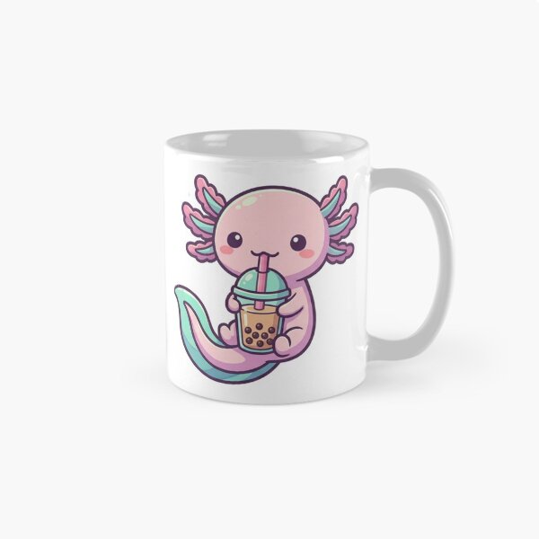 Item preview, Cute Kawaii Axolotl Drinking Boba Tea designed and sold by JanElJaJas.