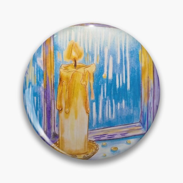 Item preview, Burning Candle on Blue Window Sill Still Life designed and sold by Skuvane-Vecbani.