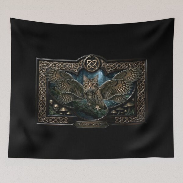 Item preview, The Sylvan Guardian Celtic Owl Cat  designed and sold by dragonmotor7.