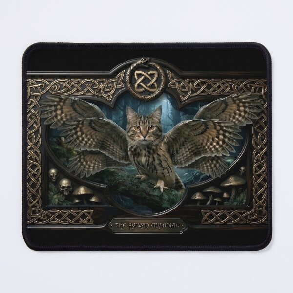 Item preview, The Sylvan Guardian Celtic Owl Cat designed and sold by dragonmotor7.