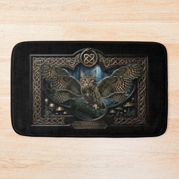 Item preview, The Sylvan Guardian Celtic Owl Cat  designed and sold by Dragonmotor Media.