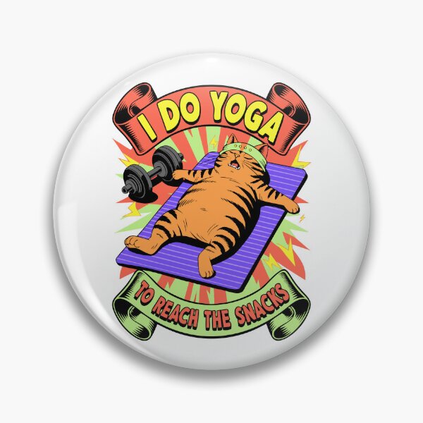 Item preview, I Do Yoga To Reach The Snacks Funny Cat designed and sold by VibeVaultWear.