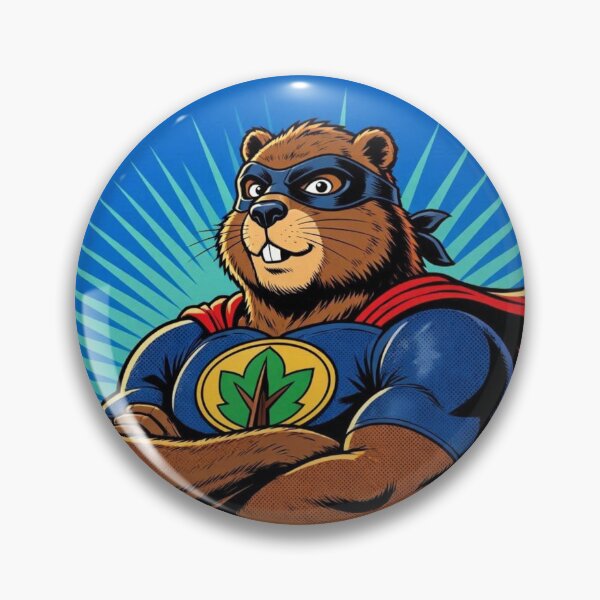 Item preview, Super Beaver Hero Vintage Pop Art Cartoon designed and sold by ElvisVintagePosters.
