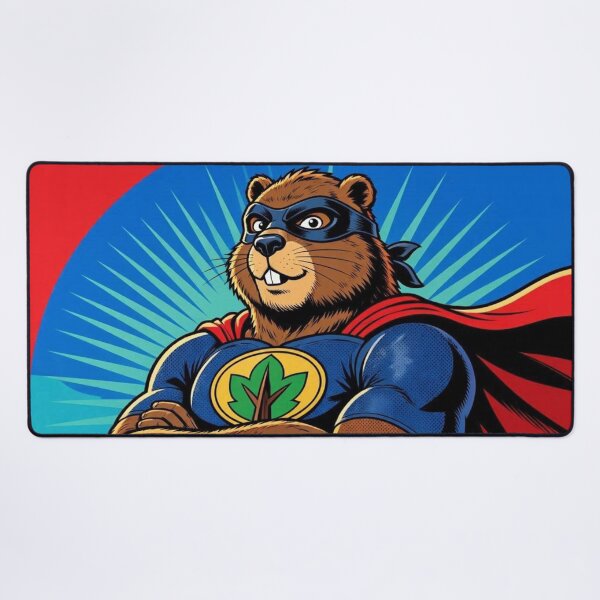 Item preview, Super Beaver Hero Vintage Pop Art Cartoon designed and sold by ElvisVintagePosters.