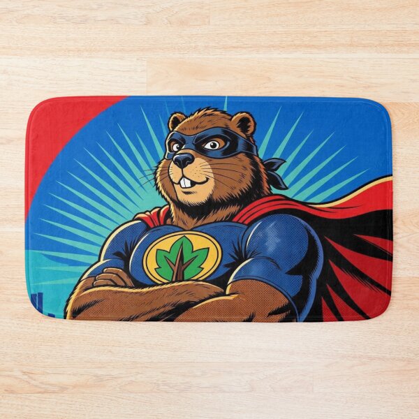 Item preview, Super Beaver Hero Vintage Pop Art Cartoon designed and sold by ElvisVintagePosters.