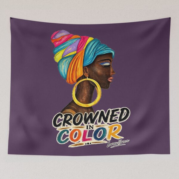 Item preview, CROWNED IN COLOR | African Woman Portrait | Original Oil Painting by Svetlana Shavrina designed and sold by BlueberrySwan.
