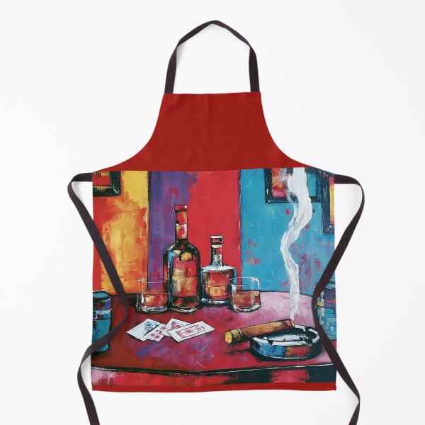 Item preview, Whiskey Poker Night Celebration with Playing Cards and Colorful Casino Table Art for Game Room Decor designed and sold by OlfactoART Studio.