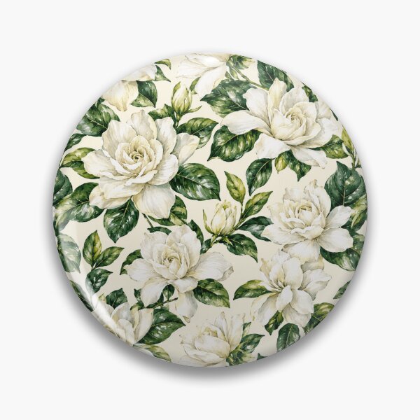 Item preview, Gardenia White Velvet Watercolor Seamless Floral Pattern designed and sold by Inkworksbyshery.