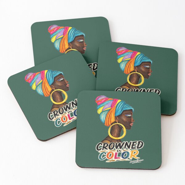 Item preview, CROWNED IN COLOR | African Portrait Design | Green Edition by Lana Swan designed and sold by BlueberrySwan.