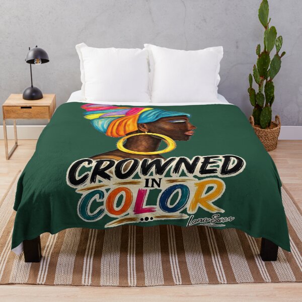 Item preview, CROWNED IN COLOR | African Portrait Design | Green Edition by Lana Swan designed and sold by BlueberrySwan.