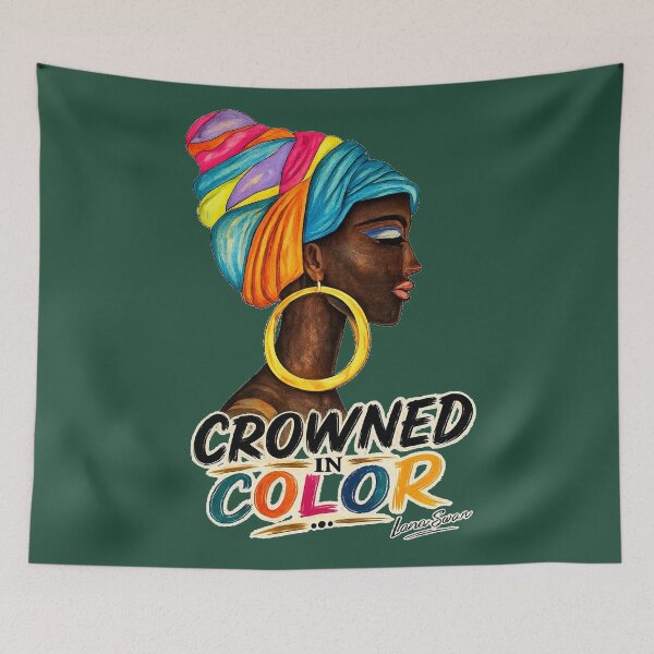 Item preview, CROWNED IN COLOR | African Portrait Design | Green Edition by Lana Swan designed and sold by BlueberrySwan.