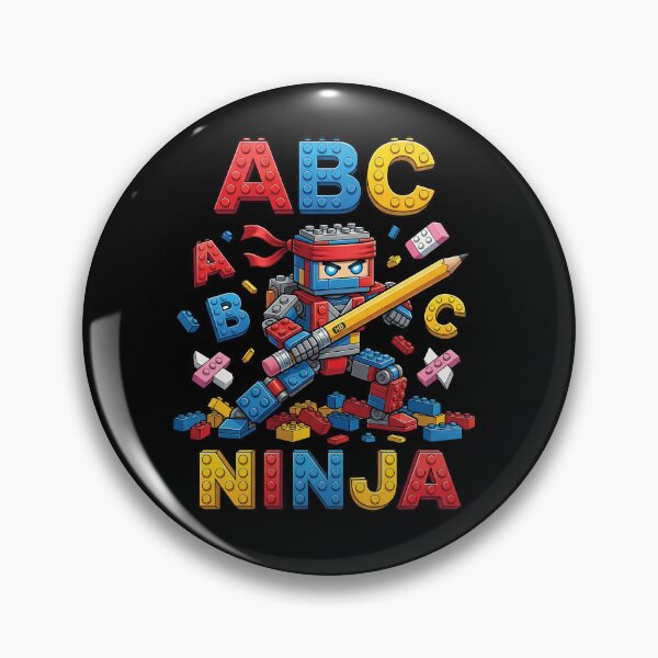 Item preview, ABC Ninja Building Blocks Robot Cute Back To School designed and sold by Krasnovaovaova.