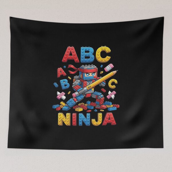 Item preview, ABC Ninja Building Blocks Robot Cute Back To School designed and sold by Krasnovaovaova.
