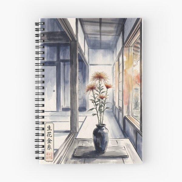 Item preview, Sumi-e Saga Kiku Chrysanthemum Golden Threads designed and sold by conohitoAI-ArtGallery.