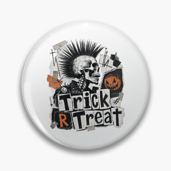 Item preview, Punk Skeleton Mohawk Trick or Treat Halloween designed and sold by AntiqueImages.