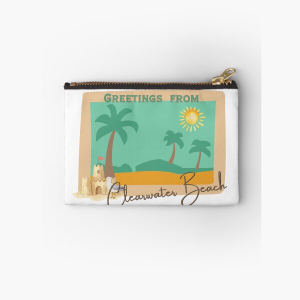 Item preview, Greetings from Clearwater Beach - Retro Postcard Sun Palm Trees Sandcastle designed and sold by DonnaRaine.