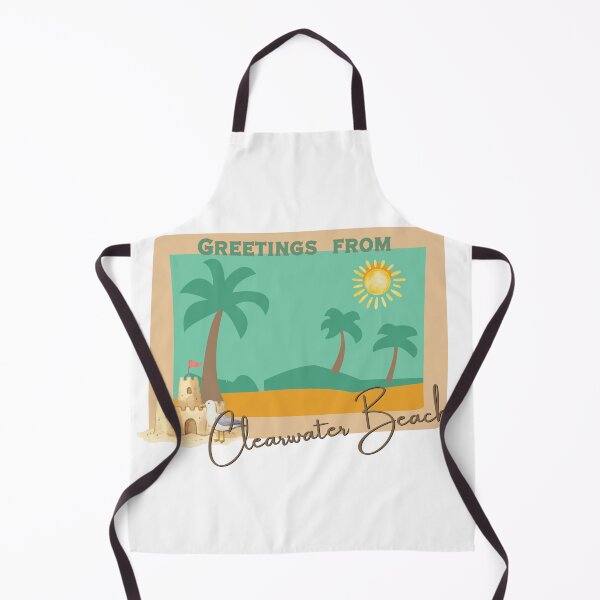 Item preview, Greetings from Clearwater Beach - Retro Postcard Sun Palm Trees Sandcastle designed and sold by DonnaRaine.