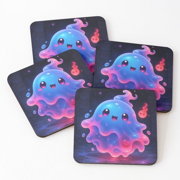 Item preview, Cute Kawaii Neon Slime Ghost Monster Fantasy Art designed and sold by Ghostly-Figures.