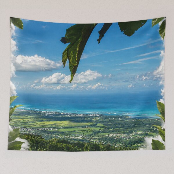 Item preview, Awesome view of the Atlantic - from the Three Peaks Mountains over 3,000 feet - El Yunque Rainforest PR designed and sold by www.elyunqueprints.store.