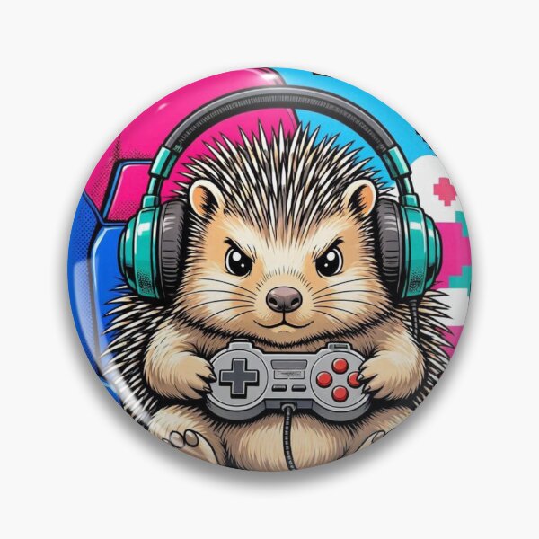 Item preview, Funny Level Up Gamer Hedgehog Retro Pop Art designed and sold by ElvisVintagePosters.