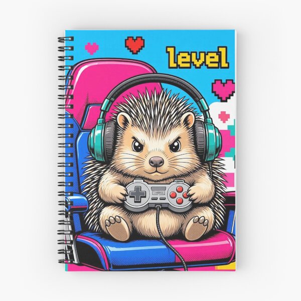 Item preview, Funny Level Up Gamer Hedgehog Retro Pop Art designed and sold by ElvisVintagePosters.