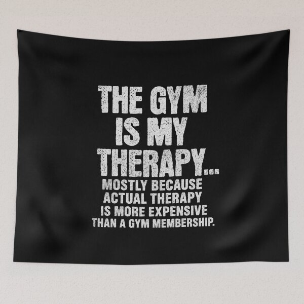 Item preview, The Gym Is My Therapy Funny Workout Motivation Fitness Gift designed and sold by Digistore1221.