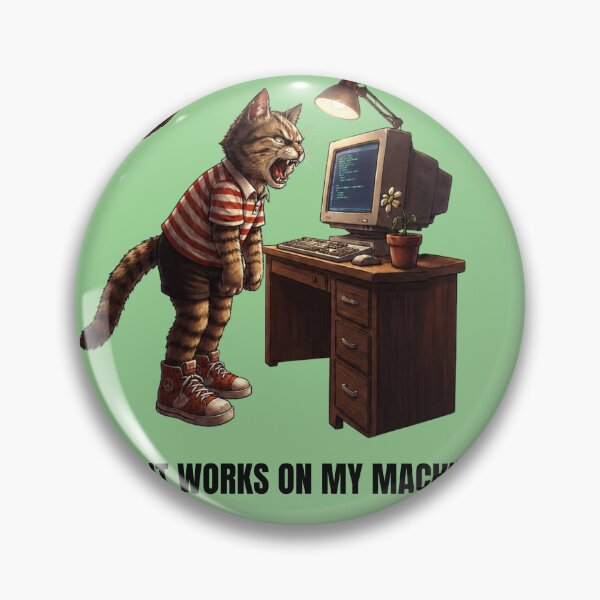 Item preview, Angry IT Cat Screaming at Old Computer Funny Tech Humor Art designed and sold by UmSkelig834.
