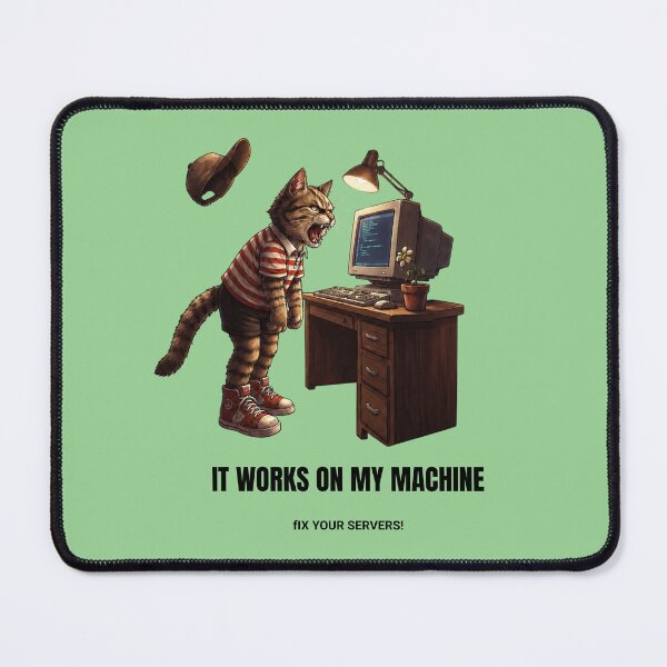 Item preview, Angry IT Cat Screaming at Old Computer Funny Tech Humor Art designed and sold by UmSkelig834.