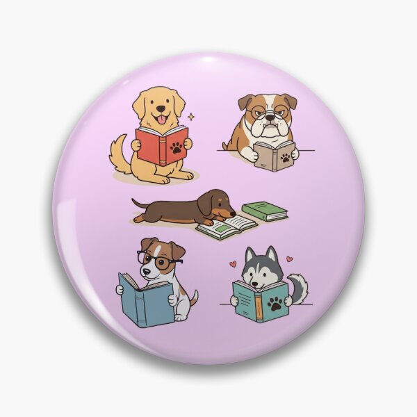 Item preview, Cute Dogs Reading Books Wholesome Cartoon Illustration designed and sold by HamadaArtivio1.