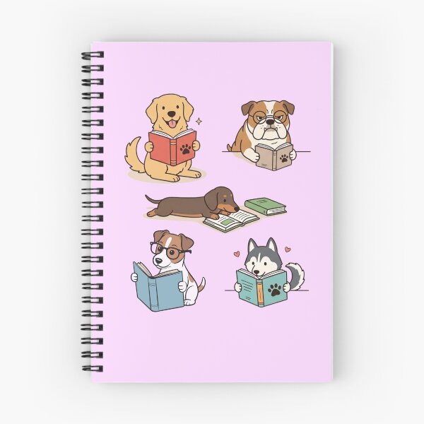 Item preview, Cute Dogs Reading Books Wholesome Cartoon Illustration designed and sold by HamadaArtivio1.