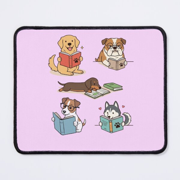 Item preview, Cute Dogs Reading Books Wholesome Cartoon Illustration designed and sold by HamadaArtivio1.