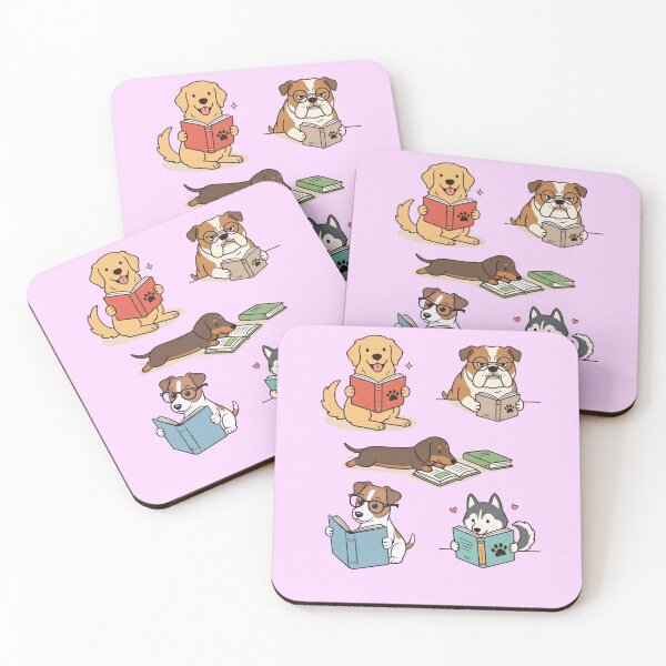 Item preview, Cute Dogs Reading Books Wholesome Cartoon Illustration designed and sold by HamadaArtivio1.