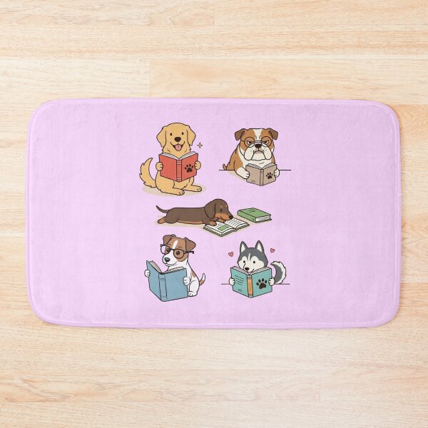Item preview, Cute Dogs Reading Books Wholesome Cartoon Illustration designed and sold by HamadaArtivio1.