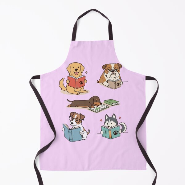 Item preview, Cute Dogs Reading Books Wholesome Cartoon Illustration designed and sold by HamadaArtivio1.