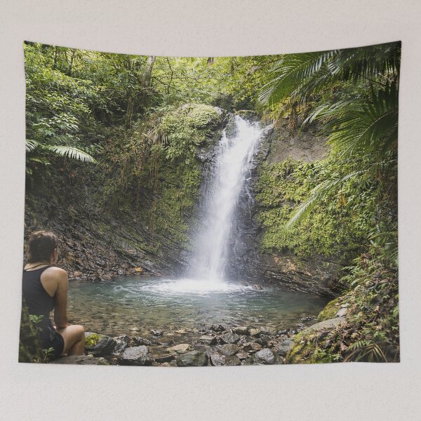 Item preview, In Awe at El Yunque Rainforest river waterfall designed and sold by www.elyunqueprints.store.