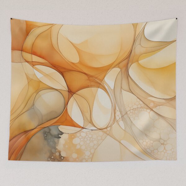 Item preview, Abstract Painting Soft Flow Orange E1 designed and sold by CrumbBumStudio.