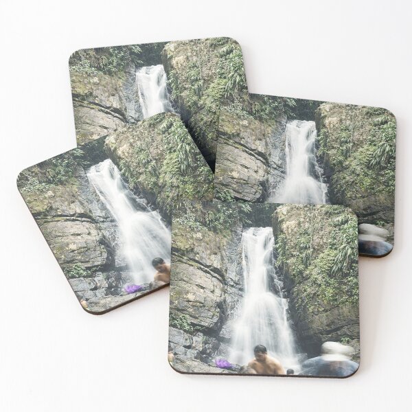 Item preview, Visitors marvel at the roar of La Mina falls - El Yunque PR designed and sold by www.elyunqueprints.store.