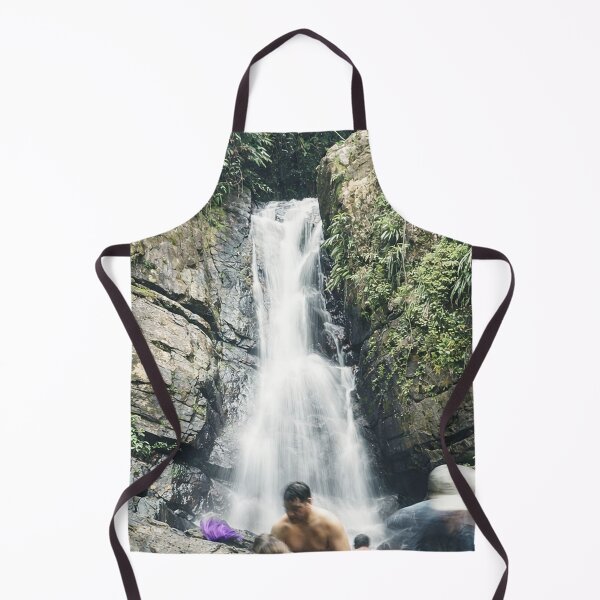Item preview, Visitors marvel at the roar of La Mina falls - El Yunque PR designed and sold by www.elyunqueprints.store.