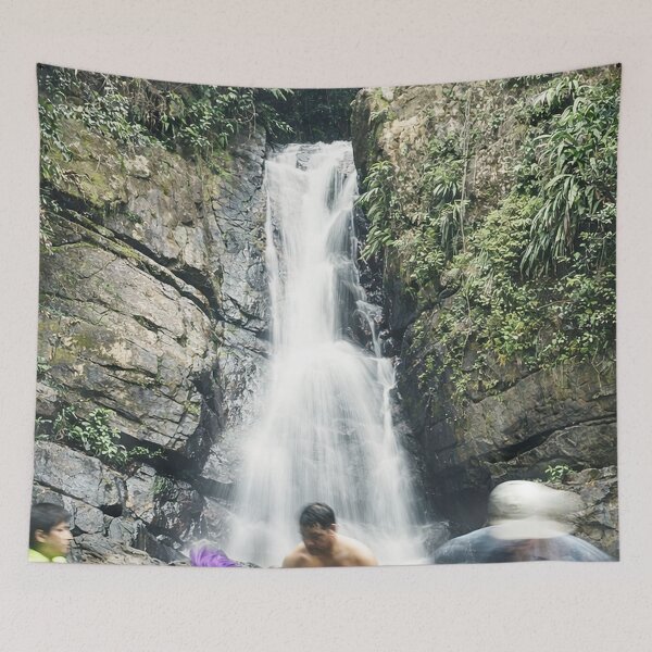 Item preview, Visitors marvel at the roar of La Mina falls - El Yunque PR designed and sold by www.elyunqueprints.store.