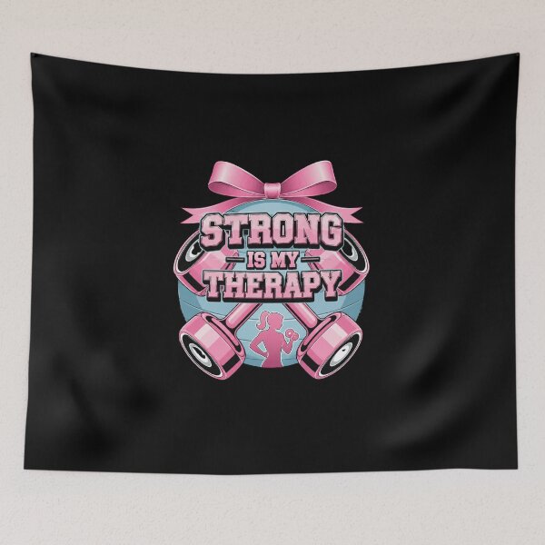 Item preview, Strong Is My Therapy Cute Pink Gym Motivation Fitness Gift designed and sold by Digistore1221.
