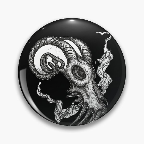 Item preview, Gothic Ram Skull Tattoo - Detailed Gray Shading designed and sold by Ideniquo.