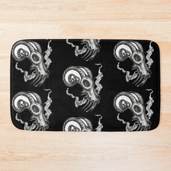 Item preview, Gothic Ram Skull Tattoo - Detailed Gray Shading designed and sold by Ideniquo.